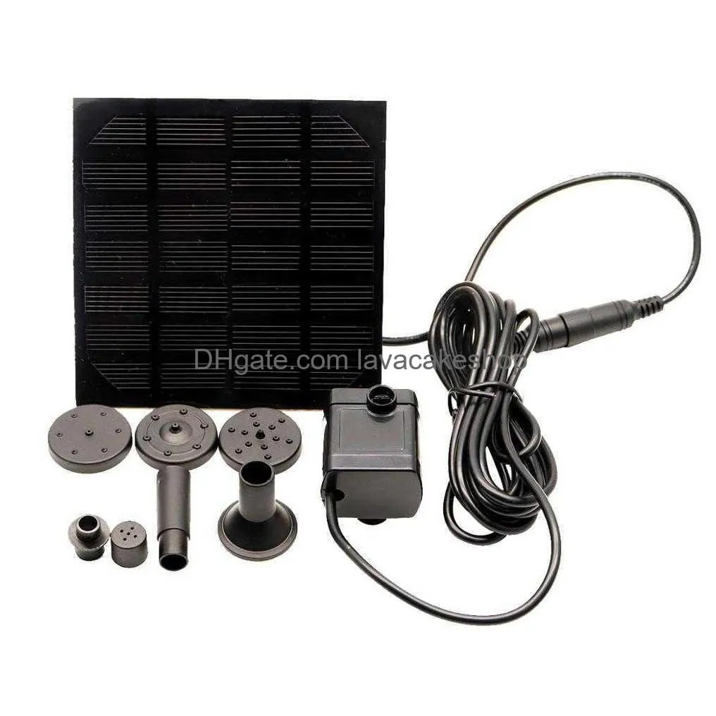 solar panel powered water fountain pool pond garden water sprinkler sprayer with water pump 3 spray heads y0914