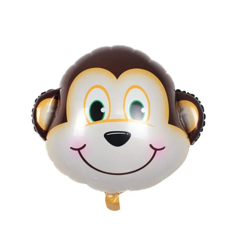 mini cartoon animals foil balloon tiger  cow monkey aluminum film balloon balloons kid toy birthday wedding party decoration dbc