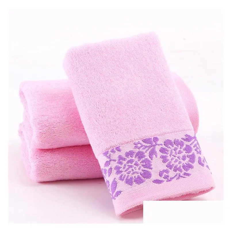 custom logo promotion gift superfine fiber towel water uptake quick drying towel 34x73 cm household towels peony pattern wholesale