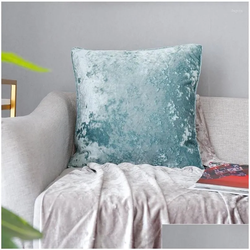 pillow 21 colors nordic ins soft ice velvet decorative cover 50 sofa solid plush chair office bedroom pillowcas