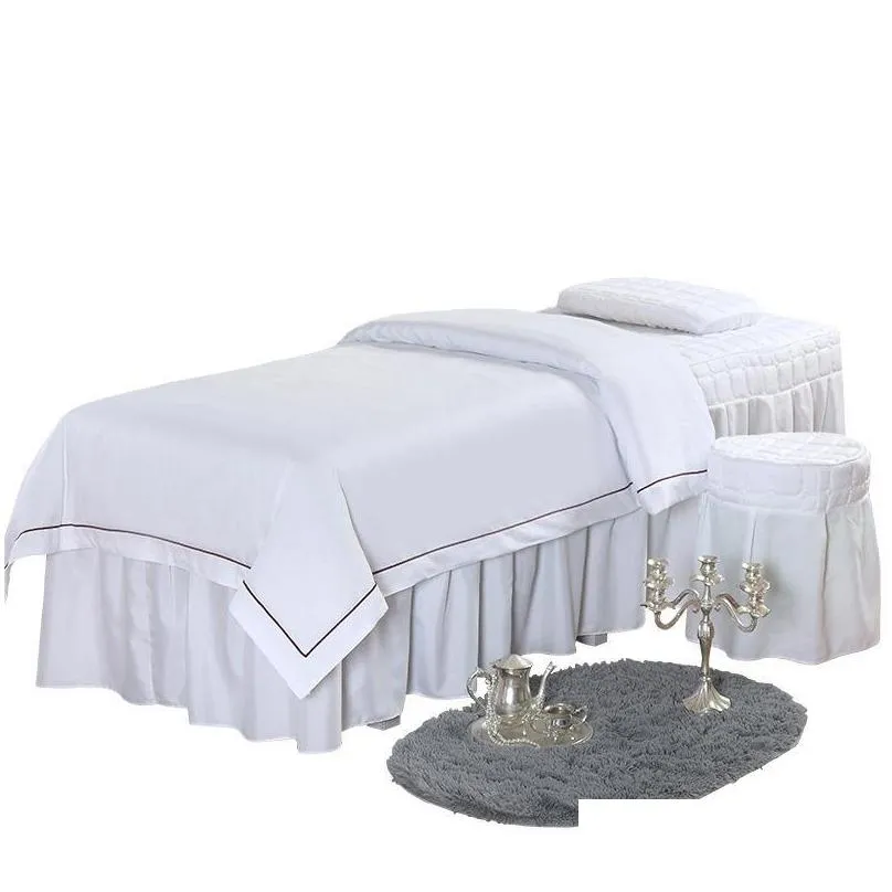 bedding sets 4pcs high quality beauty salon massage spa thick bed linens sheets bedspread pillowcase duvet cover set