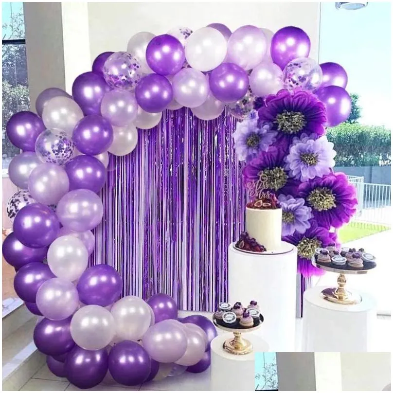 party decoration purple balloons garland arch kit latex balloon globos wedding birthday decorations baby shower supplies