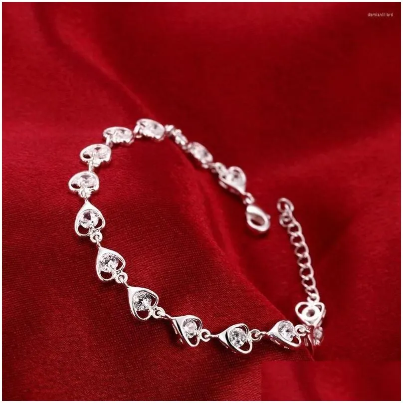 charm bracelets exquisite wedding engagement fine 925 sterling silver shining clear cz cubic zirconia bangles for bride