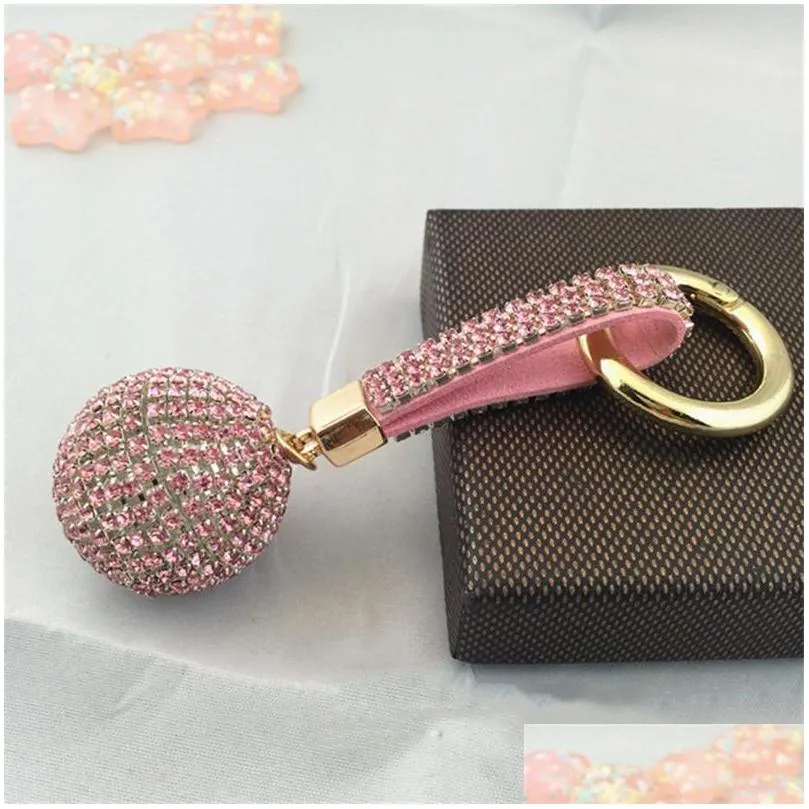 keychains nothing2 strass rhinestone leather strap crystal ball car keychain charm pendant key ring for women girlkeychains