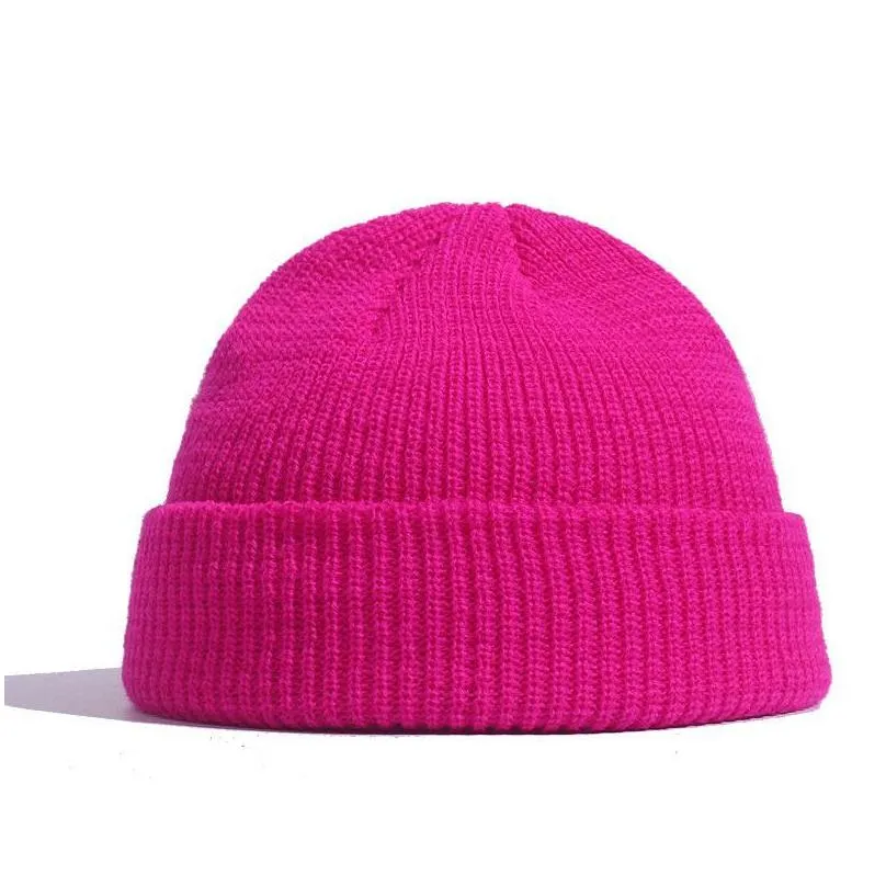caps hats short melon leather hat knitted dome watermelon woolen beanie ingot knitting cap keep warm in autumn and winter 2021