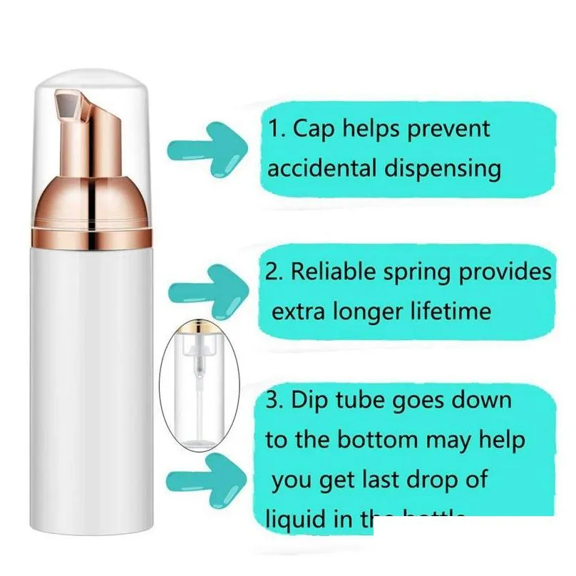 storage bottles jars 11 pcs 50ml plastic foaming bottle soap mousses liquid dispenser 5 whitegold 6 rose goldwhite