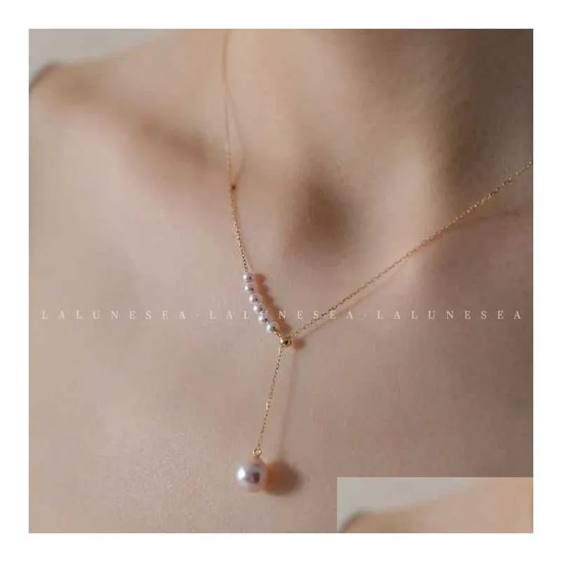 designer ayoko woman necklaces pearl mermaid pendant necklace white transparent powder round shape extremely light time