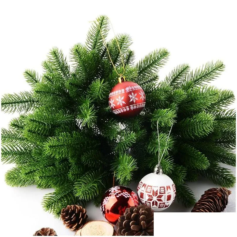 10pcs artificial flower fake green plants pine branches christmas tree for christmas party decorations xmas tree ornaments p20