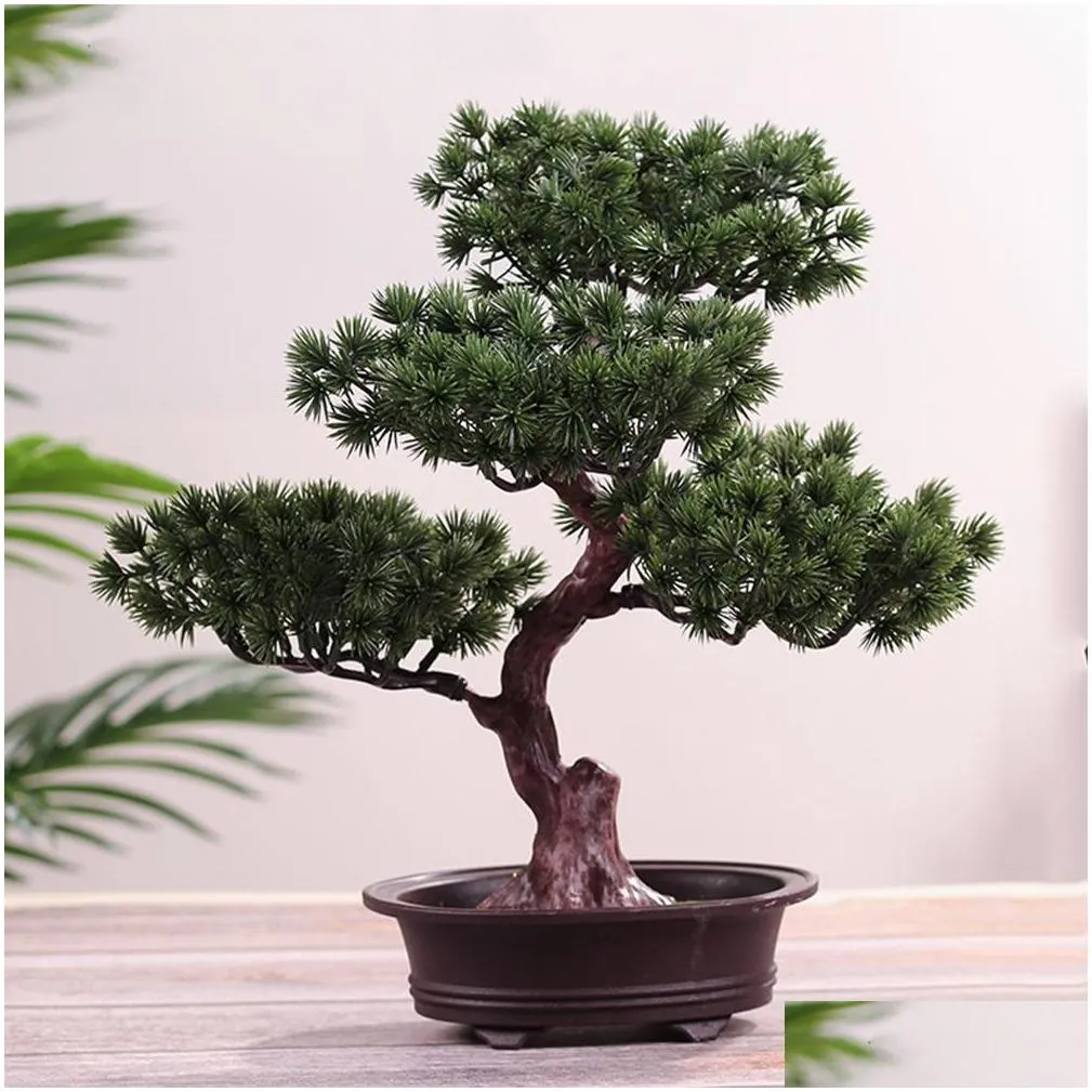 decorative flowers wreaths simple gift artificial ornament pine tree festival bonsai diy simulation accessories lifelike home potted