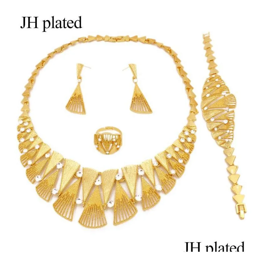 jewelry necklace sets 24k gold color dubai luxury for women african wedding gifts bridal bracelet necklace earrings ring jewellery set