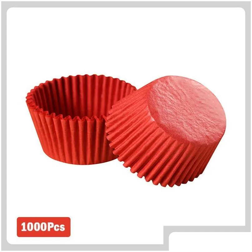 gift wrap 1000pcs mini size chocalate paper liners baking muffin cake cups forms cupcake cases solid color party tray mold