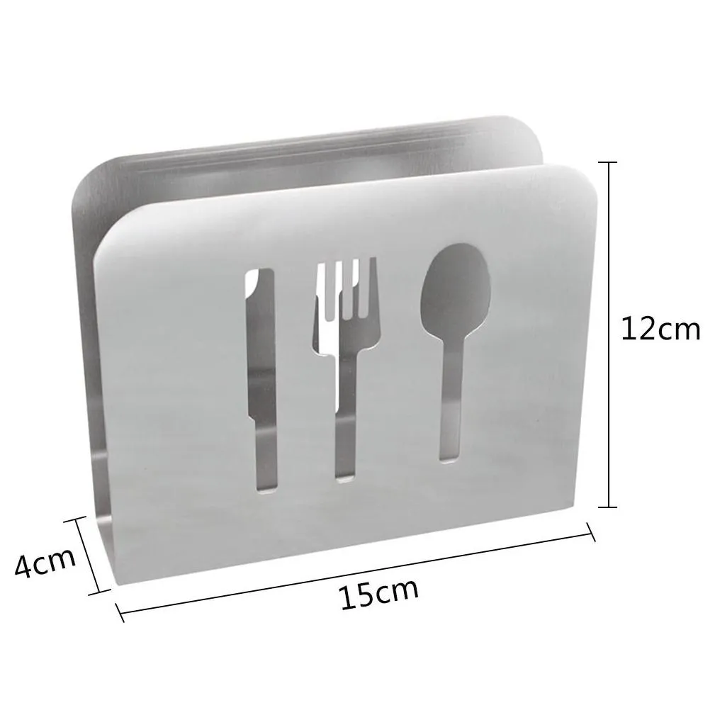 european style stainless steel spoon fork chopsticks towel rack napkin box tissue holder for home kitchen decoration