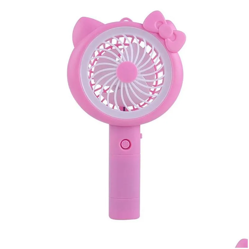 summer high fashion mini cartoon fan portable handheld mini cool air cooler usb charging led light for baby kid ship