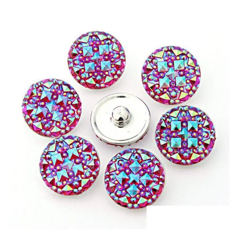  wholesale 18mm ginger snaps 7 colors round resin snap on jewelry fit snaps buttons charm bracelet interchangeable diy jewelry