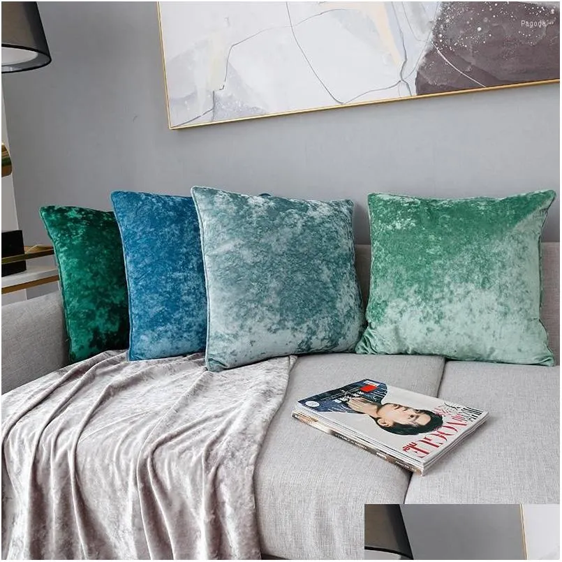 pillow 21 colors nordic ins soft ice velvet decorative cover 50 sofa solid plush chair office bedroom pillowcas