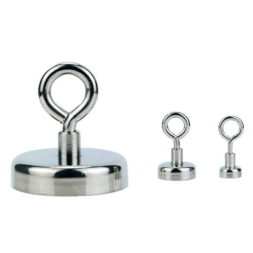 hooks rails 1pc/2pc super strong neodymium magnet pot salvage magnets round powerful magnetic hook sea fishing searcher