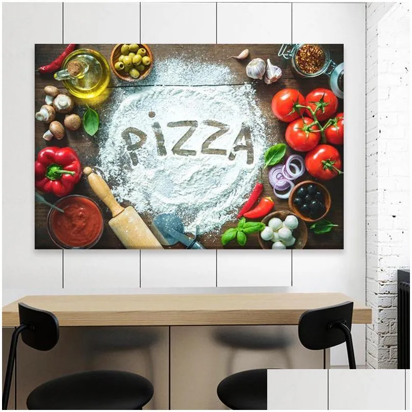 paintings kitchen painting art wall pictures pizza food print modern picture seasoning poster and for living room decor