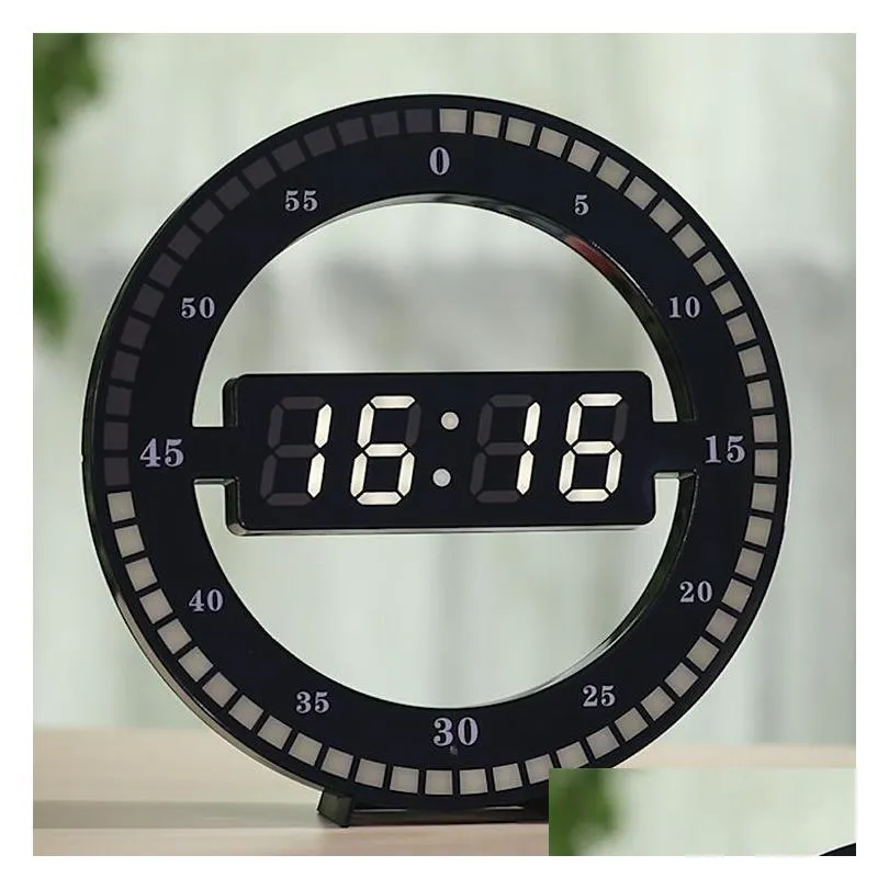 wall clocks 12 inch simple led ring clock automatic posensitive digital electronic office bedroom plastic round zm132