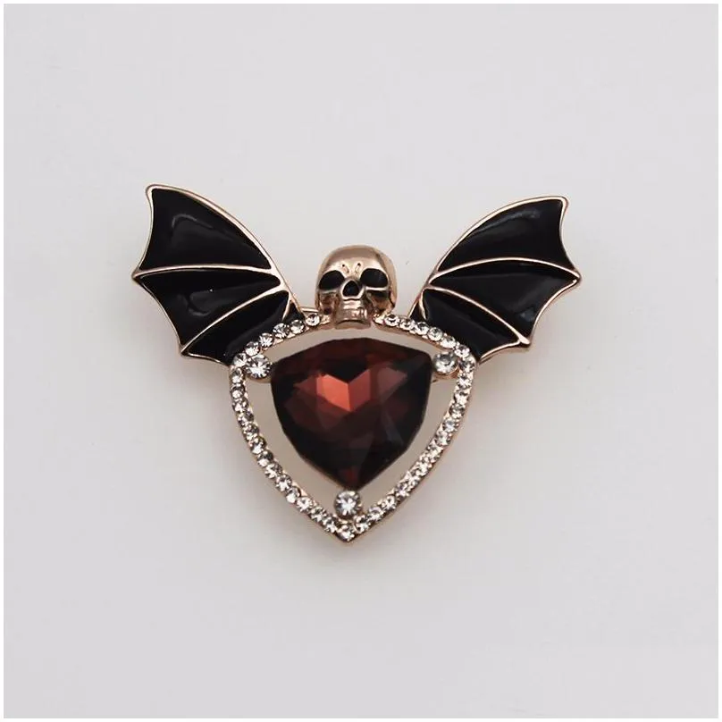 brooches halloween gothic punk skull bat corsage pin pins backpack clothes lapel fun badge jewelry gift