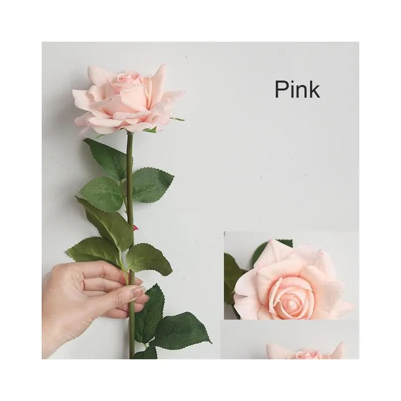12cm big rose real touch latex artificial flower for home wedding party decoration table arrangement fake flowers decorative wreaths