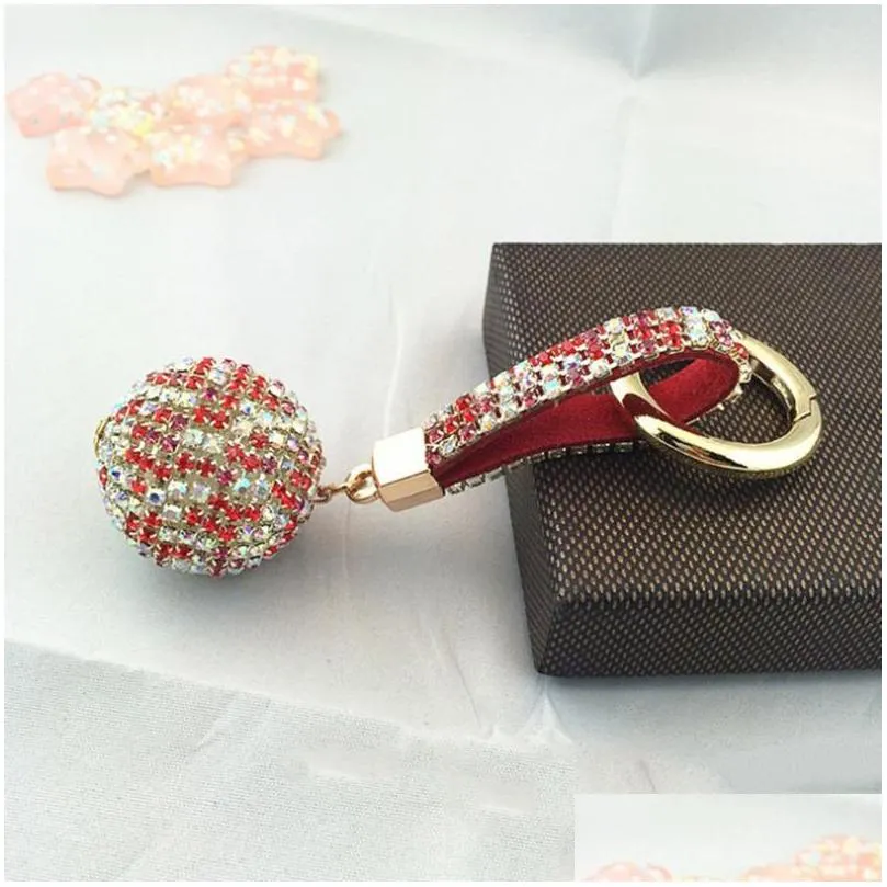 keychains nothing2 strass rhinestone leather strap crystal ball car keychain charm pendant key ring for women girlkeychains