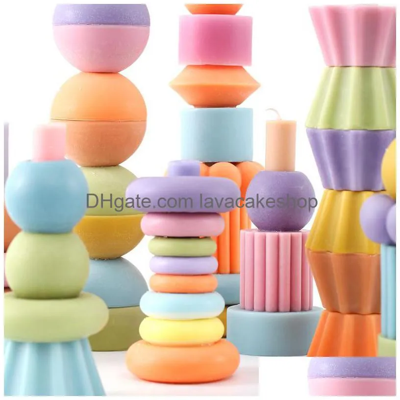 diy candle mold silicone building block mould handmade christmas aromatherapy decoration tools 220531