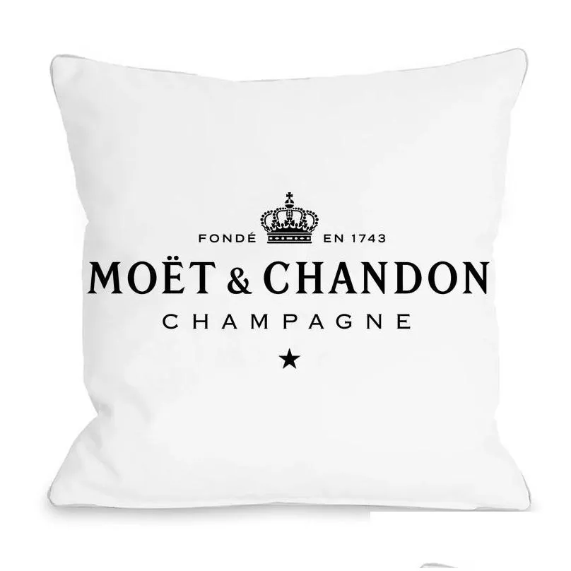 cushion/decorative pillow black velvet print moet cushion cover cotton made pillowcase soft case high quality printing