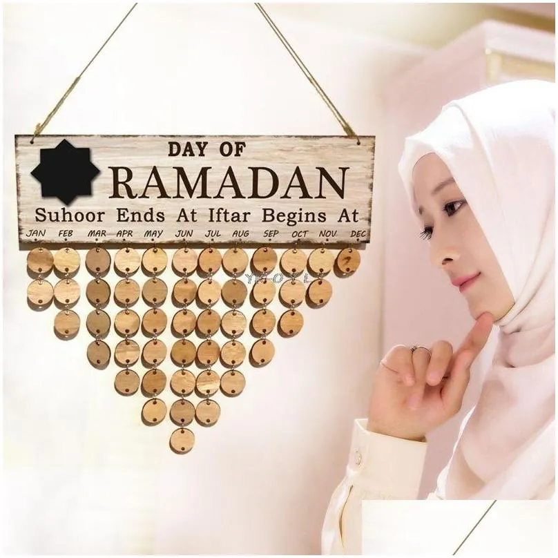 christmas decorations 1 set 50pcs board add50pcs ring countdown ramadan days date notes pad plate calendar reminding boards wooden home