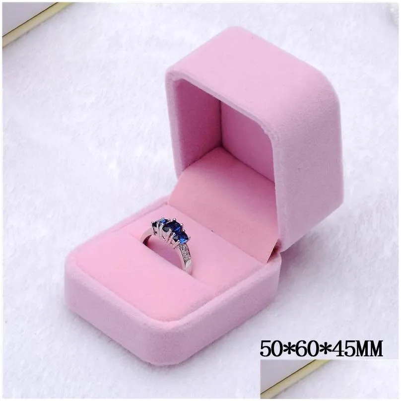 fashion jewelry boxes pink creamywhite velvet ring earrings pendant necklace bracelet bangle classic show luxury octagonal gift case