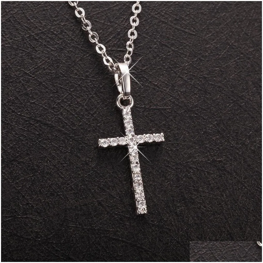 fashion cross pendants drop gold black color crystal jesus cross pendant necklace jewelry for men/women wholesale
