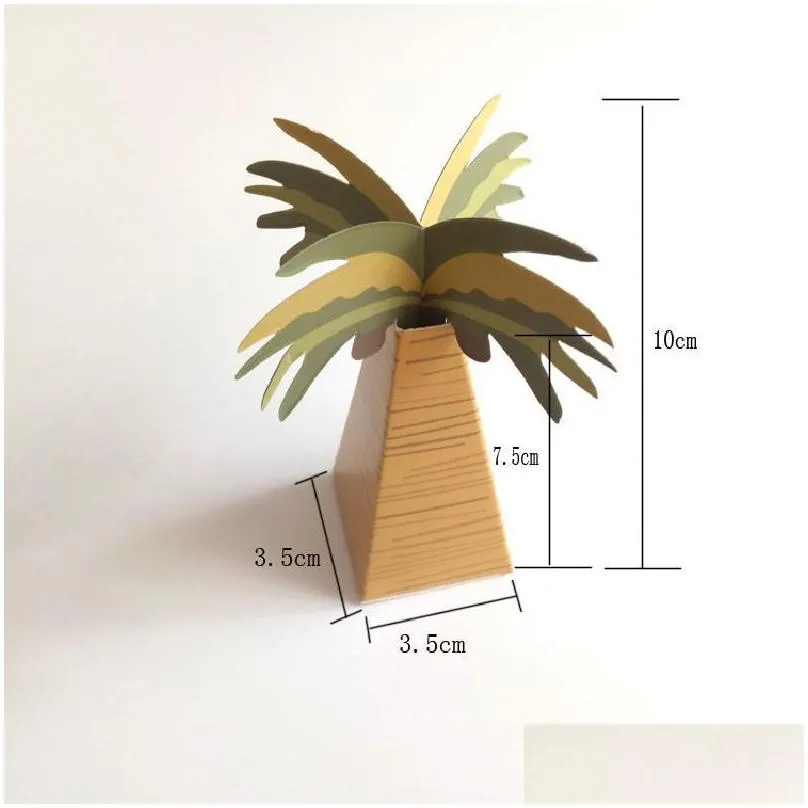 mini summer wrap coconut palm tree candy box gift bags birthday hawaiian party wedding favors baby shower decoration supplies wrap