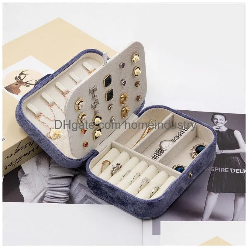 travel jewelry box velvet jewellery case portable display storage boxes for rings earrings necklace bracelet