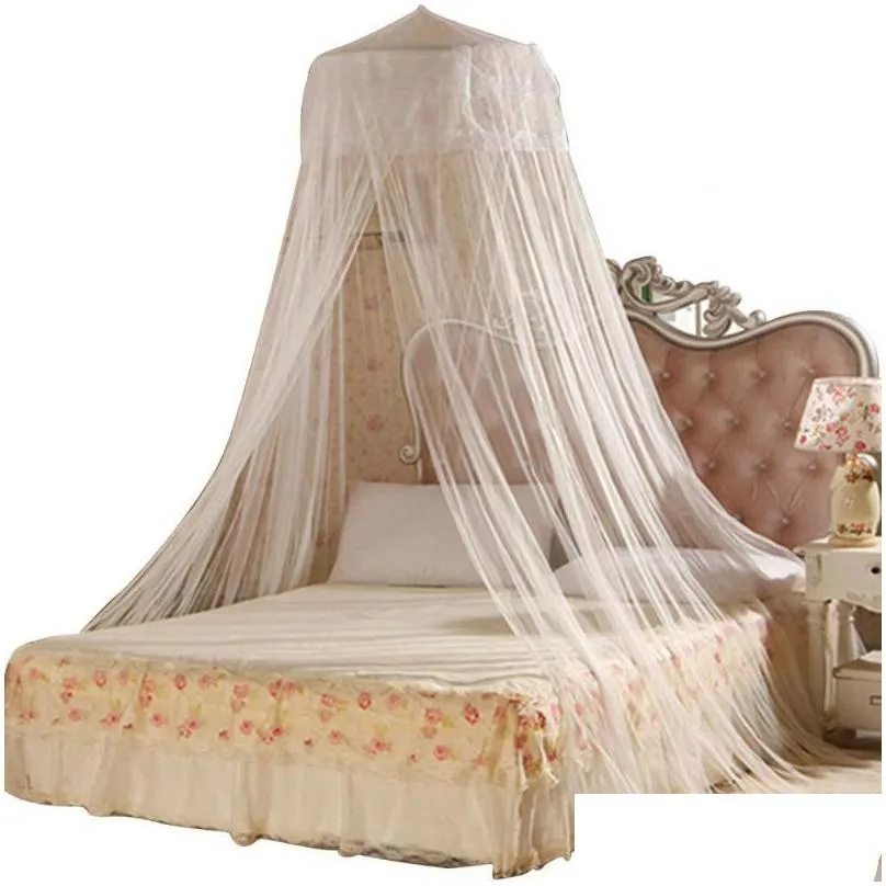 practical house mosquito net bed single double king midge insect canopy netting hung dome curtain drapes