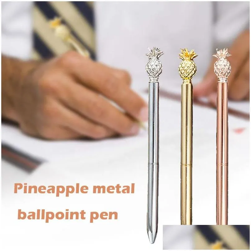 1mm ballpoint pen cute pineapple shape pens black ink gel pens student stationery smooth writing roller ball school supplies