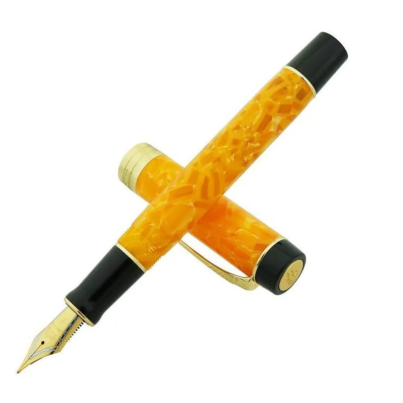 jinhao 100 centennial orange resin fountain pen arrow clip ef/f/m/bent nib with converter writing business office gift ink pens