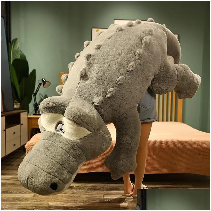 cushion/decorative pillow crocodile plush toy oversized long doll cute sleeping  bed girlcushion/decorative