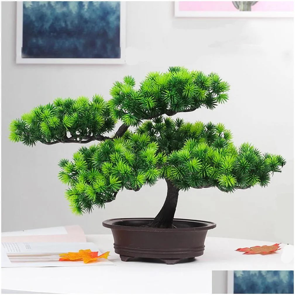 decorative flowers wreaths simple gift artificial ornament pine tree festival bonsai diy simulation accessories lifelike home potted