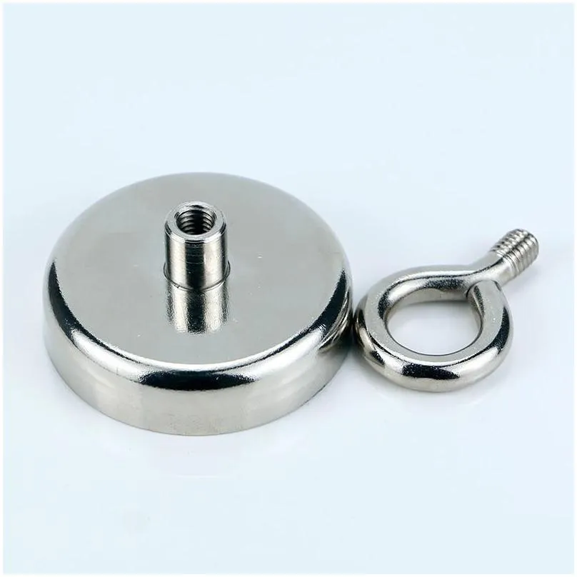 hooks rails 1pc/2pc super strong neodymium magnet pot salvage magnets round powerful magnetic hook sea fishing searcher