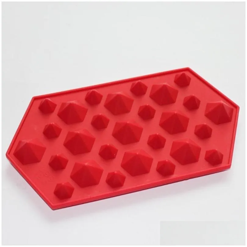 3d diamonds gem cool ice cube chocolate soap tray mold silicone fodant moulds