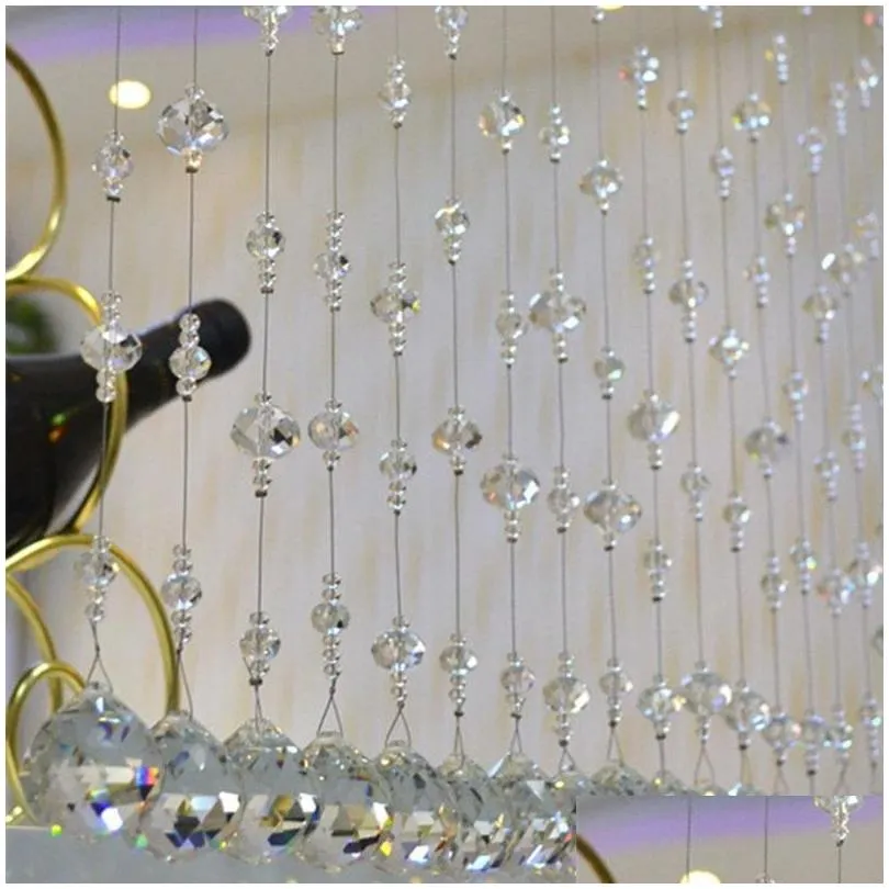 curtain drapes 1pcs glass crystal bead panel hanging creative string for living room bedroom window door ornaments