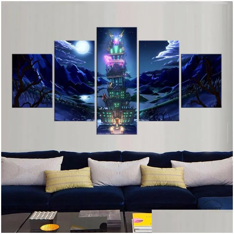 paintings 5pcs canvas luigis mansion 3 game poster pictures wall for home decorno frame