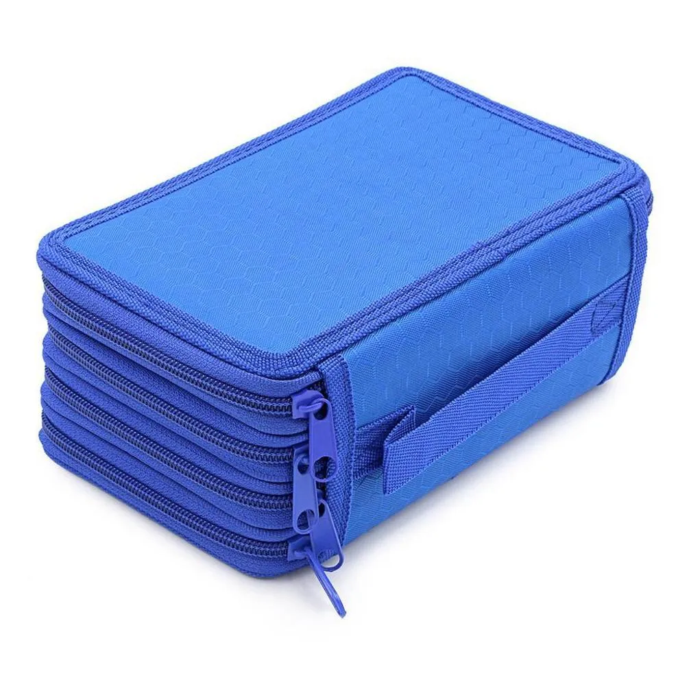 72 holders 4 layers handy solid color square school pencils case large capacity colored pencil bag pouch for student gift