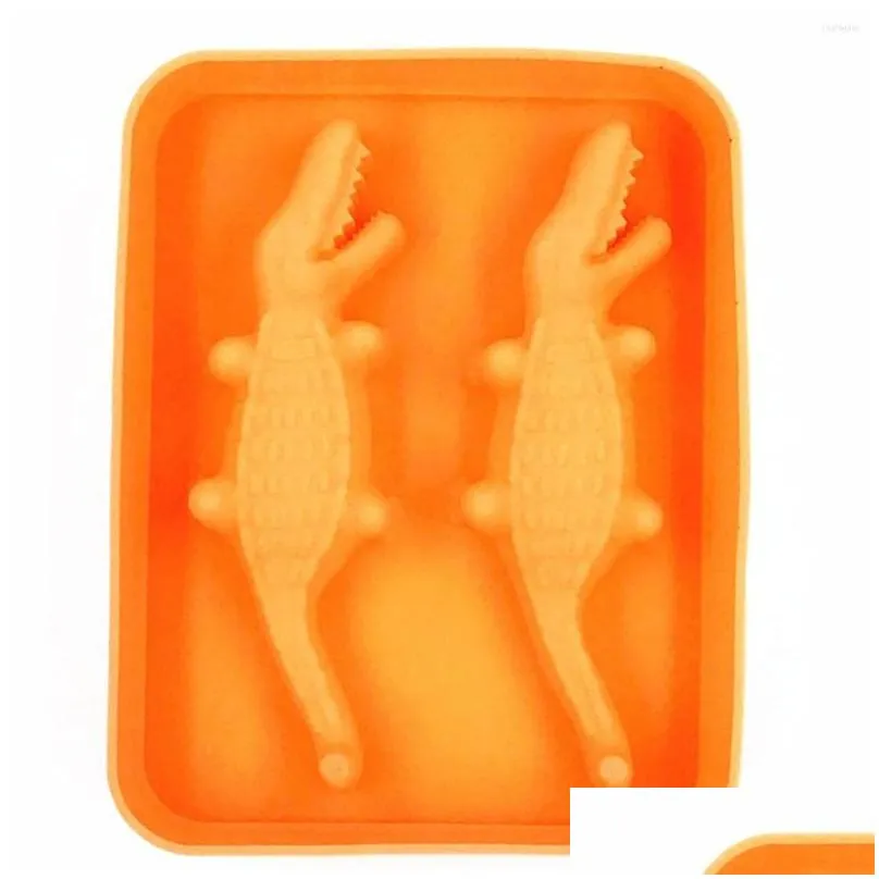 baking moulds 3d creative silicone animal crocodile ice tray mold silicon cream ball for bar wine beer decoration