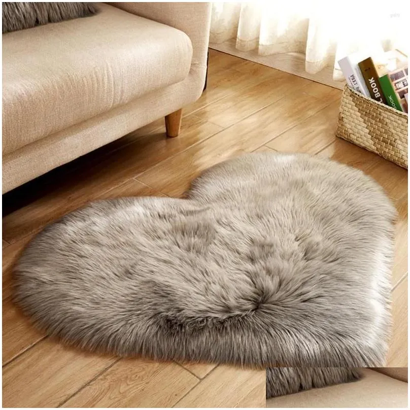 carpets long hairy rug green white pink shaggy carpet love heart shape fur rugs artificial wool baby room bedroom soft area mat