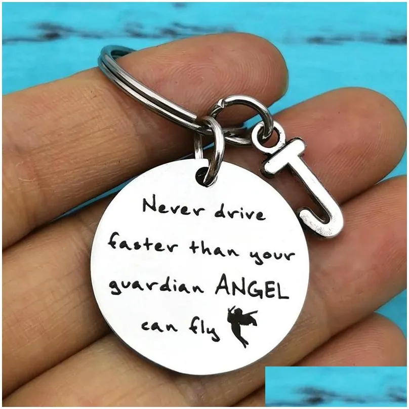 keychains never drive faster than your guardian angel can keychain drivers license congrats gift sweet 16 birthday