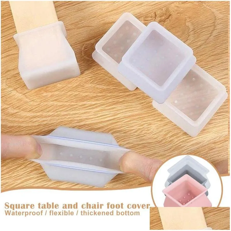 chair covers silicone furniture leg protection cover table feet pad floor protector square for home textile garden
