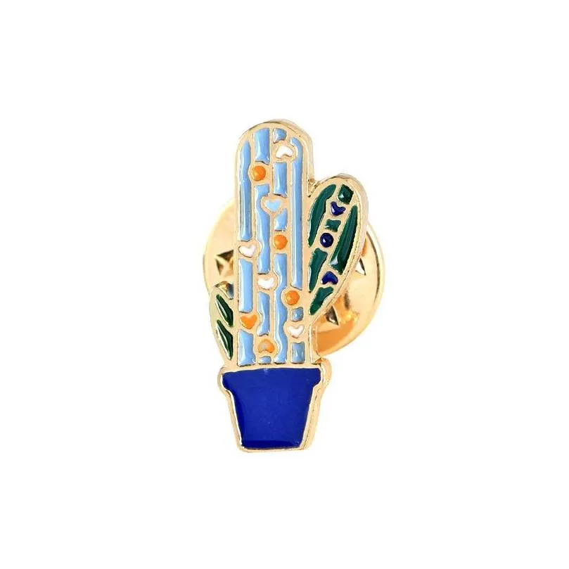  enamel brooch pins women potted cactus plant creative lapel brooches badge for men s fashion jewelry accessories