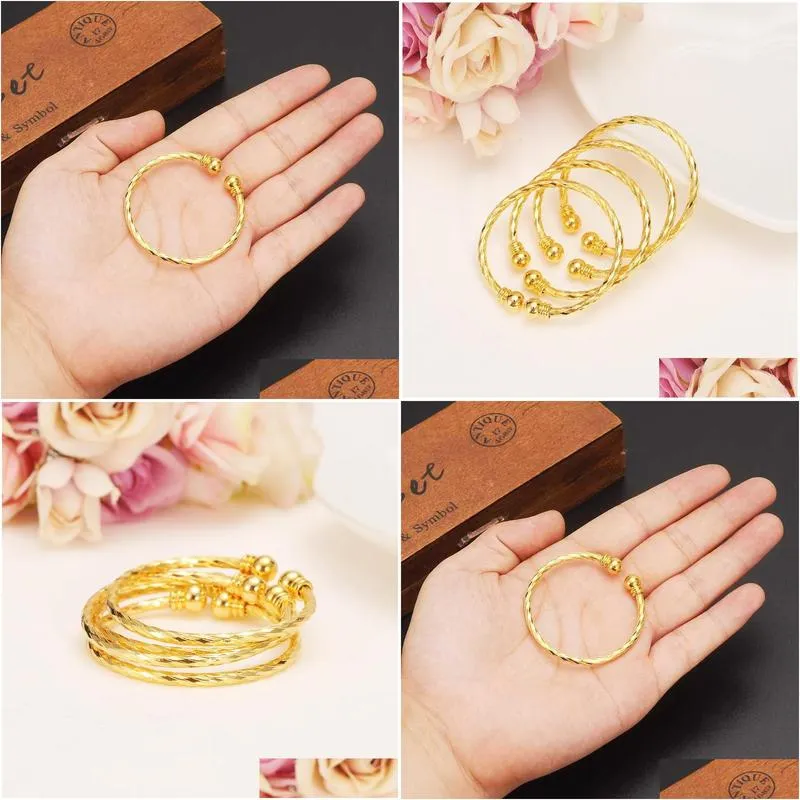 small lovely gold dubai africa bangle arab jewelry charm girls india anklet bracelet jewelry for kids baby birthday gift