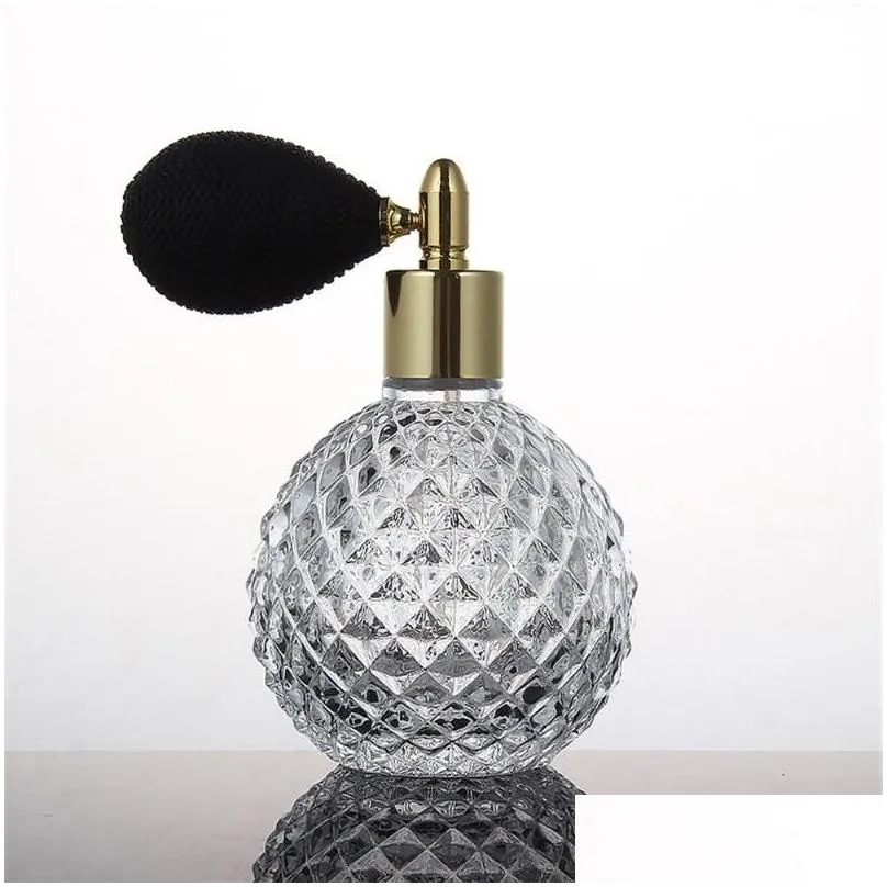 storage bottles 100ml empty perfume glass bottle vintage crystal atomizer spray women cosmetics dispenser car air freshener travel