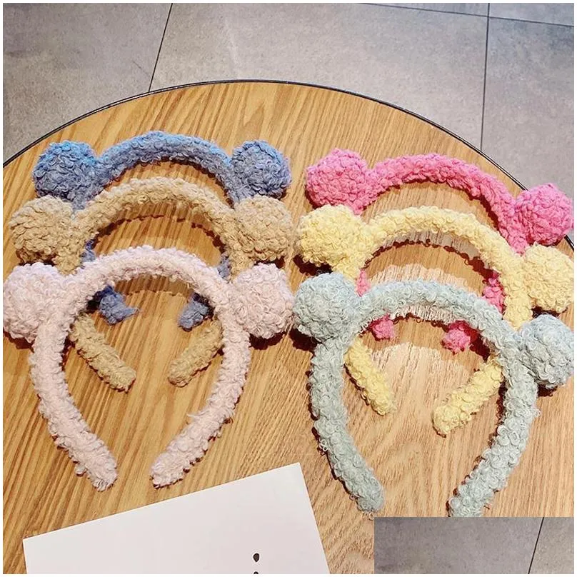 hair accessories girls cute bear ears plush simple hairbands kids lovely ornament headband hoops children fashion